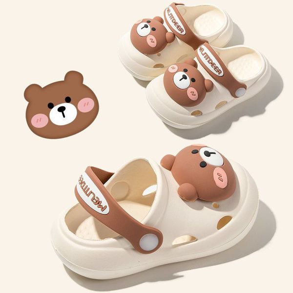 

slipper boys and girls baby' anti slip footstep hole shoes slippers multi color cute cartoon animal comfortable summer 230718, Black;grey
