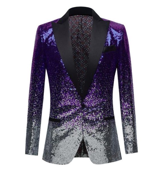 

men039s suits blazers silvery and violet blue sequin shawl collar tuxedo suit blazer men wedding groom singer prom glitter ja2707201, White;black