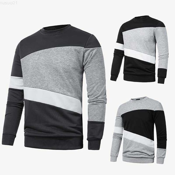 

men's sweaters men's sweater autumn new casual personality splicing loose size round neck pullover sweater l230719, White;black