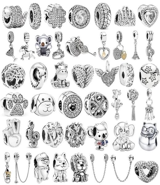 

silver color lucky cat lion safety chain crown beads fit charms bracelet diy jewelry8293794, Black