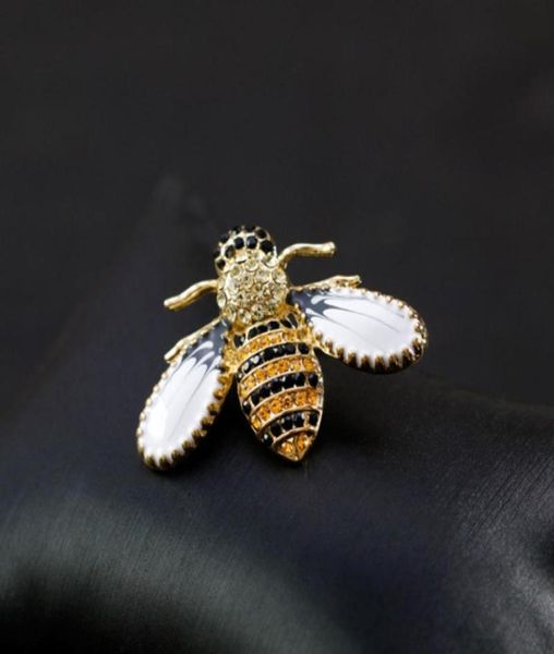 

crystal bee brooch pin gold business suit corsage rhinestone brooches for women men gift fashion jewelry65008163832621, Gray
