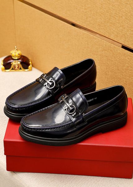 

2023 men formal genuine leather dress shoes slip on business oxfords male brand brogues wedding business platform flats size 38-45, Black