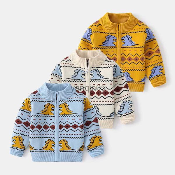 

pullover 2022 spring new baby boys girls coat baby sweater toddler knit cardigans newborn knitwear long-sleeve dinosaur baby jacket hkd2307, Blue