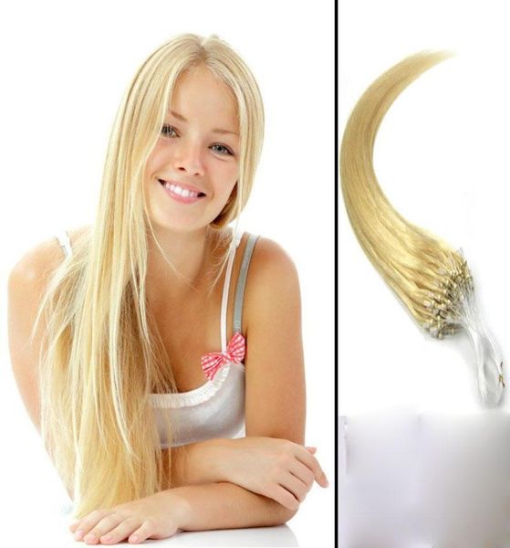 

remy micro loop hair extensions human hair 613 light blonde brazilian straight hair whole 1gstrand100s 100gpack1223520