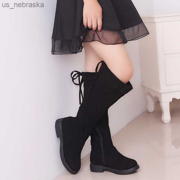 

children warm winter shoes new girls boots black red high boots kids girls fashion winter boots girls boots b229 l230518, Black;grey