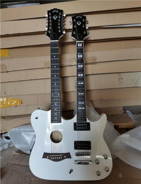 

double neck 612 strings semihollow body electric guitar with chrome hardwarecan be customized4785218