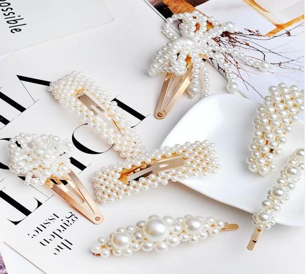 

2019 new limited barrettes clips women039s gift alloy white no fashion women girl gold silver pearl barrette hairpin hair cli9681152, Golden;silver