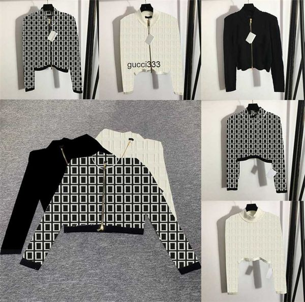 

fendyly ff designer pattern knits hoodies sweaters womens long knitted sleeve cardigan fashion brand ladies sweater, White;black