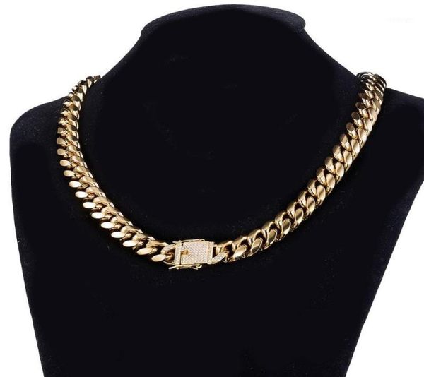 

male jewelry 12mm wide 7quot40quot long 316l stainless steel curb miami chain gold necklace for mems gift19340671, Silver