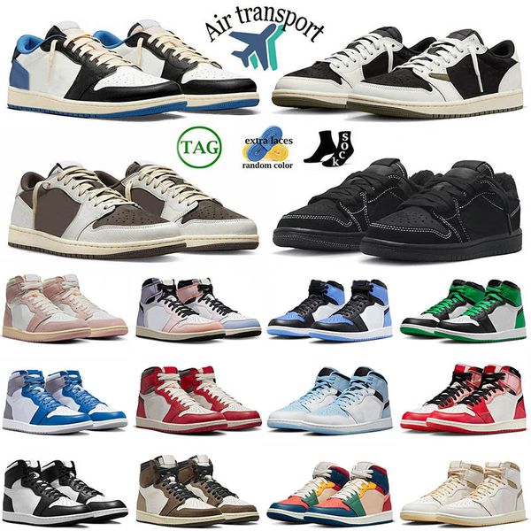 

mens basketball shoes 2023 new arrival jumpman 1 1s lost and found travis scott low reverse mocha sail black white high og men women trainer