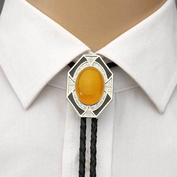 

bolo ties 11 colors six side yllower nature stone bolo tie for man handmakde indian cowboy western cowgirl zinc alloy necktie hkd230719, Red