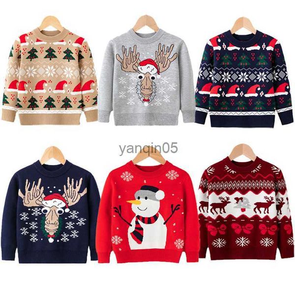 

pullover 2022 christmas boys girls sweater winter autumn children clothing baby girl knitwear pullover knitted sweater kids party sweater hk, Blue
