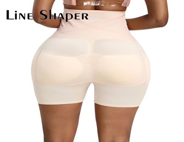 

women039s shapewear firm control seamless padded thigh slimmer high waist panties hip pads enhancer butt lifter short booster1298186