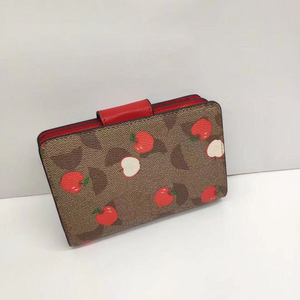 

card holder women designer wallets men brand leather mini wallet cute flower printed coin purses 230712, Red;black