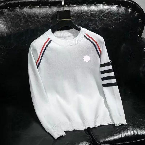 

wool sweaters shirt striped sleeves designer men sweatshirts knits tees shirts jumpers classic sweater -3xl, White;black