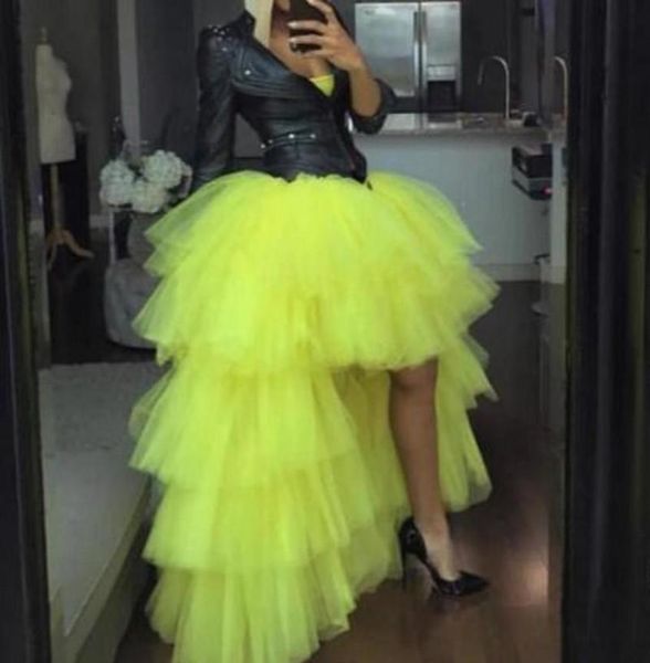 

high low tulle skirts girls party prom dress tutu woman tulle skirt for evening tiered tutu candy color prom gowns only skir4766287, Black