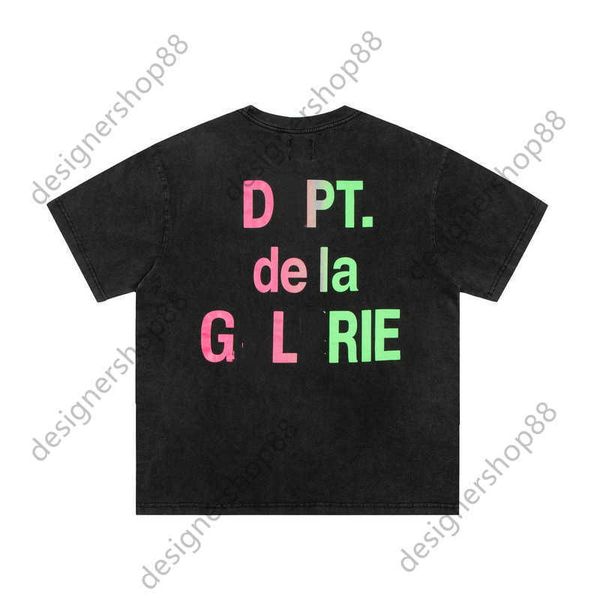 

men's t-shirts gellary dapt washed old fading color letter print t-shirt summer high street loose short sleeve fashion, White;black