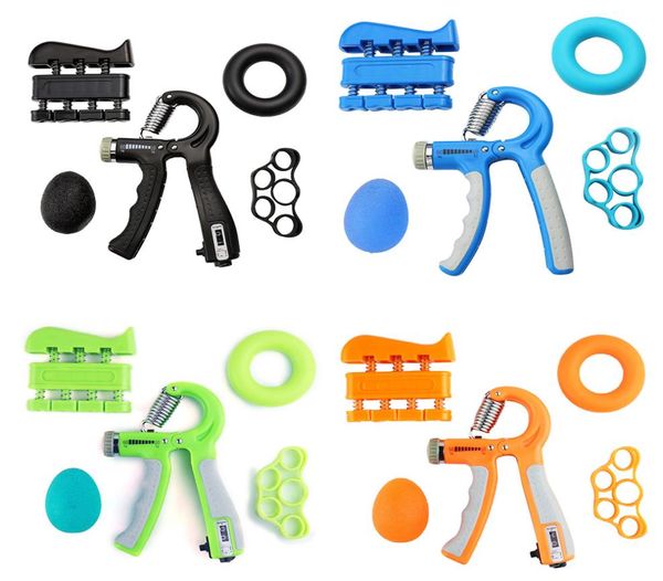 

5pcsset adjustable hand grip finger strengthener workout kit muscle recovery heavy gripper exerciser stress relief ball expander5854855