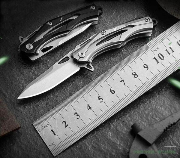 

portable d2 steel folding knife selfdefense outdoor knife field keychain pendant tool7824875