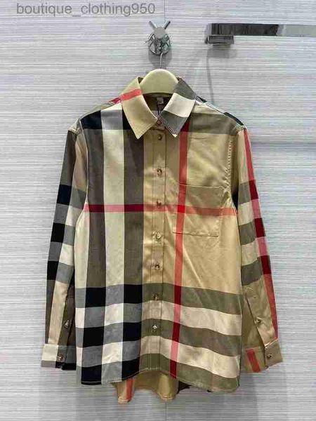 

womens summer t shirt fashion designer plaid silk cotton temperament slim shirt, White