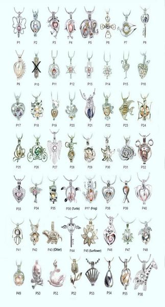 

18kgp fashion diy wish pearl gem beads locket cages lovely charms pendant mountings whole 100pcslot can mix different styl9757402, Silver