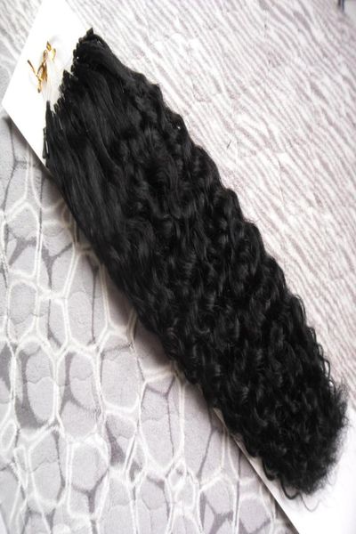 

brazilian kinky curly 1gstrand micro link human hair extensions 100g micro bead hair extensions 100g micro loop ring hair extensi8879884, Black