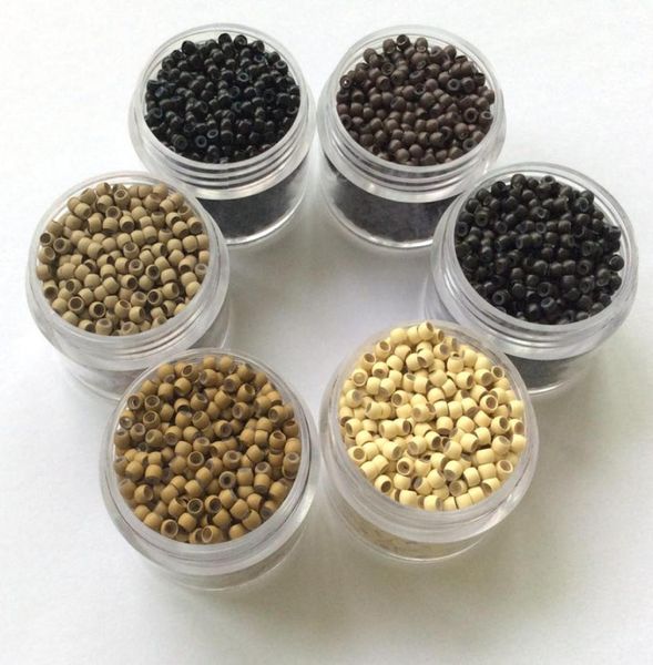 

1000pcsbottle 29x16x20mm mix color silicone lined nano beads for nano ring hair extensions5212705, Black