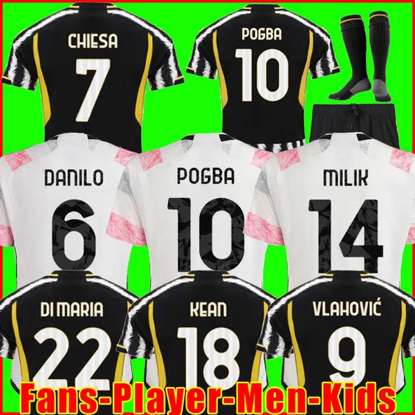 

pogba soccer jerseys 23 24 vlahovic danilo milik kean chiesa mckennie locatelli juventu fans player version 2023 2024 football shirt men kid, Black;yellow