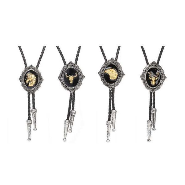

bolo ties n58f bolo tie for men teens cowboy western cowgirl alloy sweater shirt decors necktie hkd230719, Red