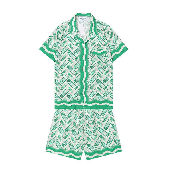 

mens casual shirts casablanca jogging suit green stripe mens shirt condon short aloha 230718, White;black