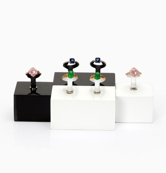 

boutique couple ring display stand paint white black jewellery proposal rings holder prop for shop presentation counter showcase t4164381