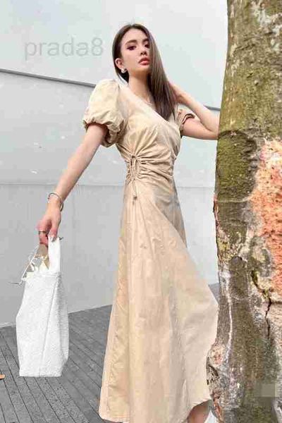 

urban dresses designer 23 new bubble sleeve u-neck waist dress with hollow ago5, White;black