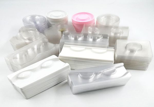 

whole clearwhite lash trays plastic mink lashes holder eyelash tray for eyelash packaging box square diamond case8919543