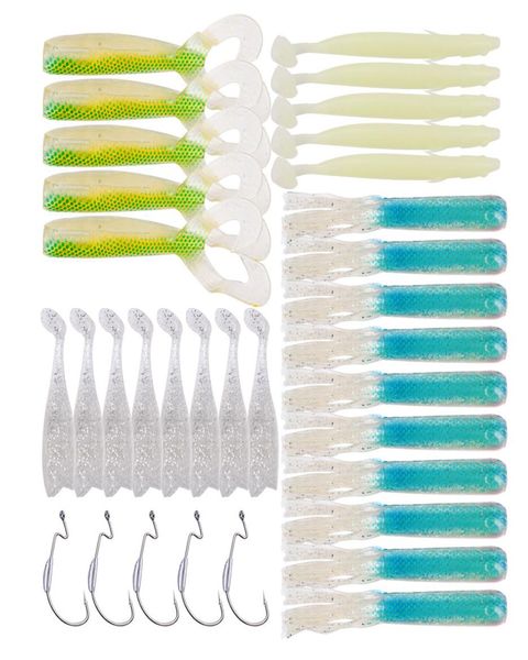 

33pcsset 28pcs plastic handmade soft lure fishing bait5pcs single worm hook fishing tackle8522512