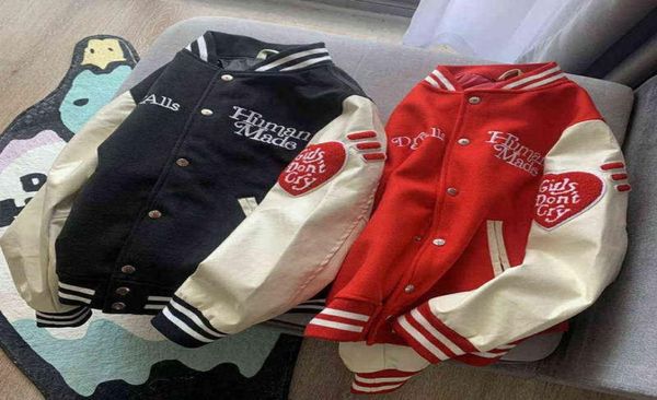 

men039s jackets jacekt oversized vintage embroidery letter men women girls don039t cry baseball jacket6582547, Black;brown