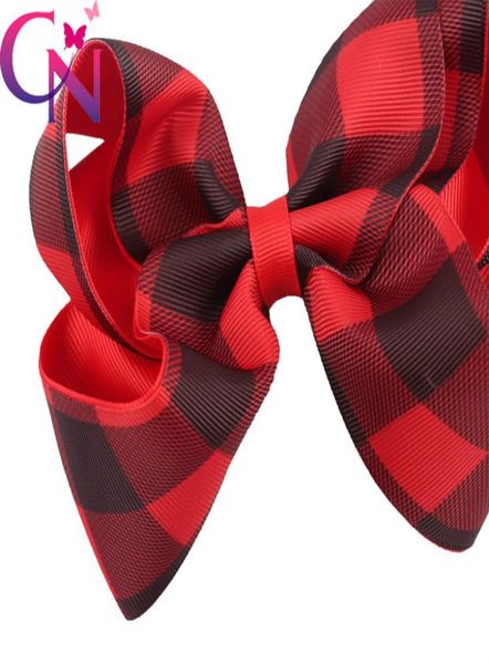 

5quot girls plaid bow clip kids grosgrain ribbon bowknot hairpins barrettes bows bubble hair clip baby girl hair accessories chr8210101, Slivery;white