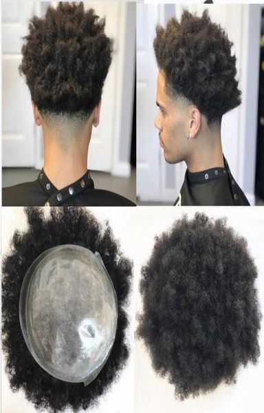 

afro curly toupee full pu curly toupee for men 8x10 inch black all skin hairpieces replacement systems 100 human hair indian remy5093182