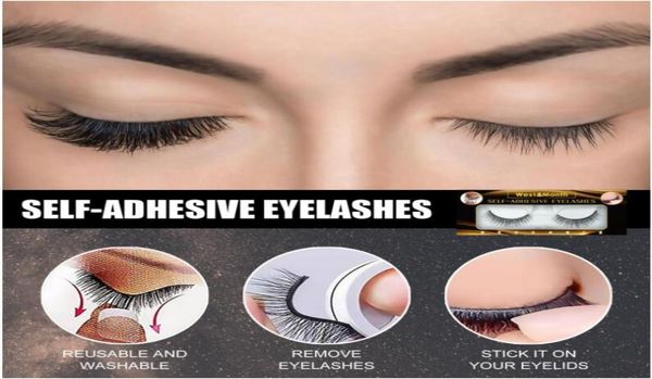 

west month reusable self adhesive eyelashes lashes false eyelashes cat eyes wispy natural faux mink lashes4260811