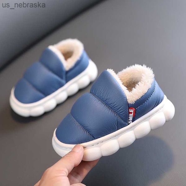 

baby boys slippers child slippers girls soft soles anti ski shoes house winter plush kids snow boots children' cotton shoes l230518, Black;grey