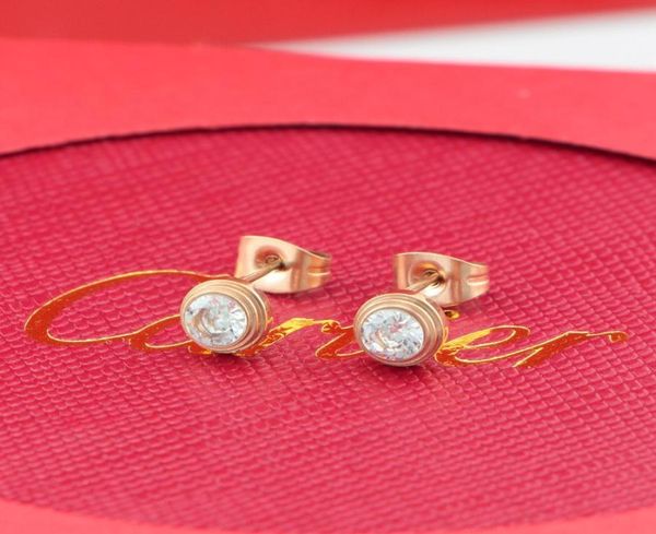 

new fashion jewerly famous titanium steel earrings 18k gold plated stainless steel classical love gem earrings for women coupl4170455, Golden;silver