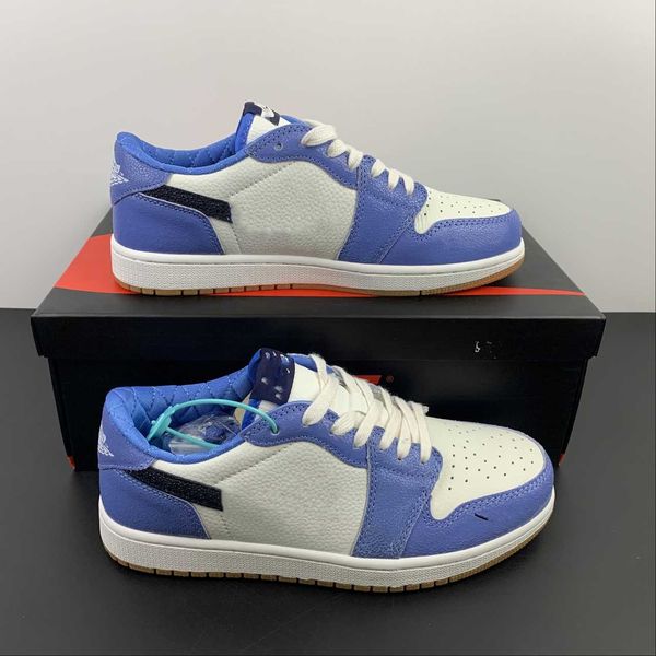 

mini hook unccolllege pe og jumpman 1 low men women shoes blue white designer basketball shoes outdoor sneakers size available fast delivery