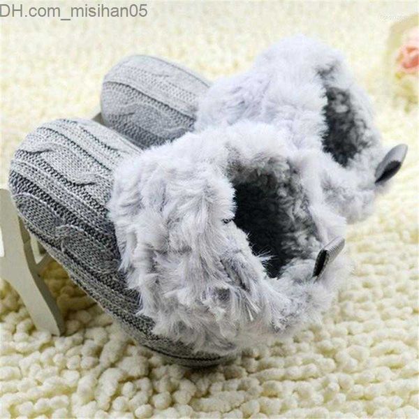 

boots boots baby fleece knit soft snow crib shoes first step for kids z230719, Black;grey