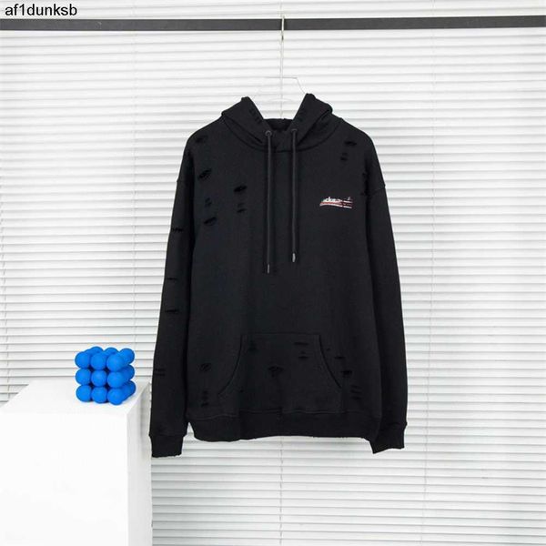 

winter balencaigaly high balencigaly hooded hooded print sweatshirt wt73 luxury pullover design street wrinkle resistant 05-018 men women, Black