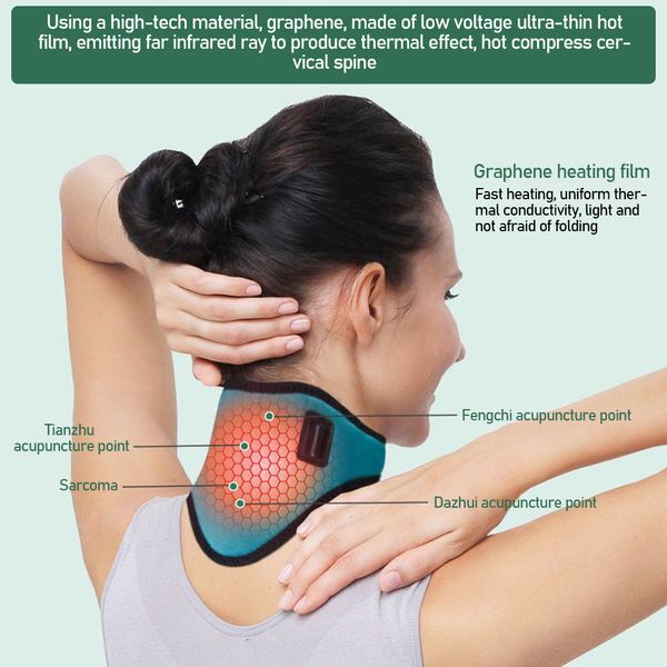 

other massage items neck pain relieve electric heating brace cervical vertebra fatigue therapy reliever strap moxibustion health care tool p
