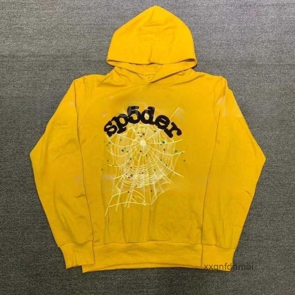 

hoodies sp5der hoodie men women particles print spider hoodie hip hop young sweatshirts yellow hoodie s---xxl size loose hoodie, Black