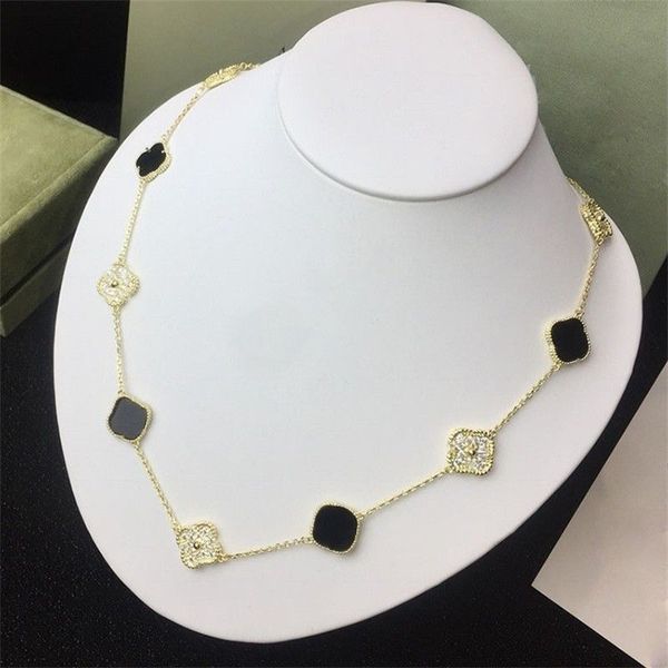 

clover necklace necklace designer for women fashion single flower fourleaf clover cleef pendant necklaces 18k gold for youth birthday l3, Silver