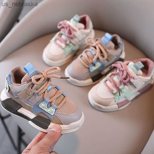 

2023 new children fresh mesh shoes pink girls sneakers spring fashion kids shoes gray boys casual flat heel shoes student, Black;grey
