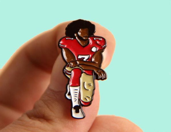 

colin kaepernick black lives matter brooch pins enamel metal badges lapel pin brooches jackets jeans fashion jewelry accessories8368363, Blue