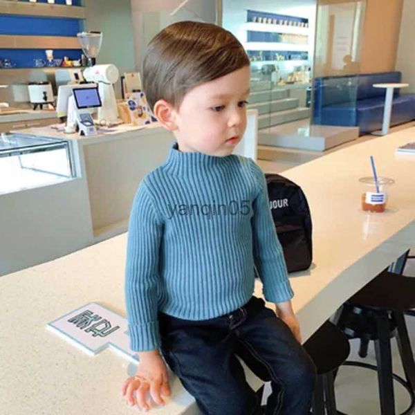 

pullover new 2023 baby boys girls sweater kids pullover solid color cotton knitwear sweater brand cotton long-sleeve children knit hkd23071, Blue