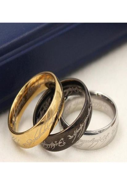 

20pcs band stainless steel ring mixed lot the lord of the rings mens womens 6mm polished band jewel8450063, Golden;silver